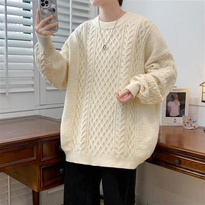 Heißer Verkauf, Herbst und Winter Neu Lässiger Rundhals Pullover Unterer Gestrickter Pullover Große Größe Lockerer Pullover