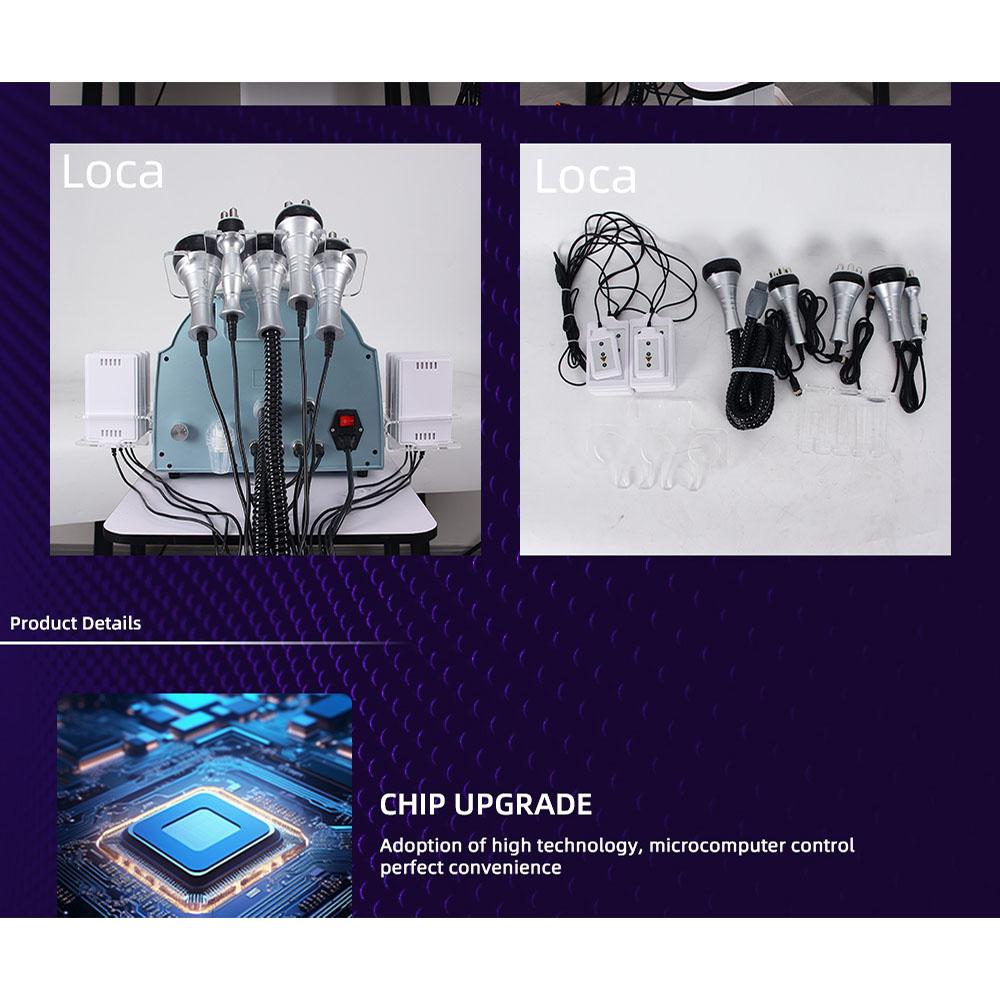 6-in-1 40kHz Cavitation 0.5MHz RF Vacuum 110V-220V Body Contouring Touchscreen Air Cooled Easy Operation
