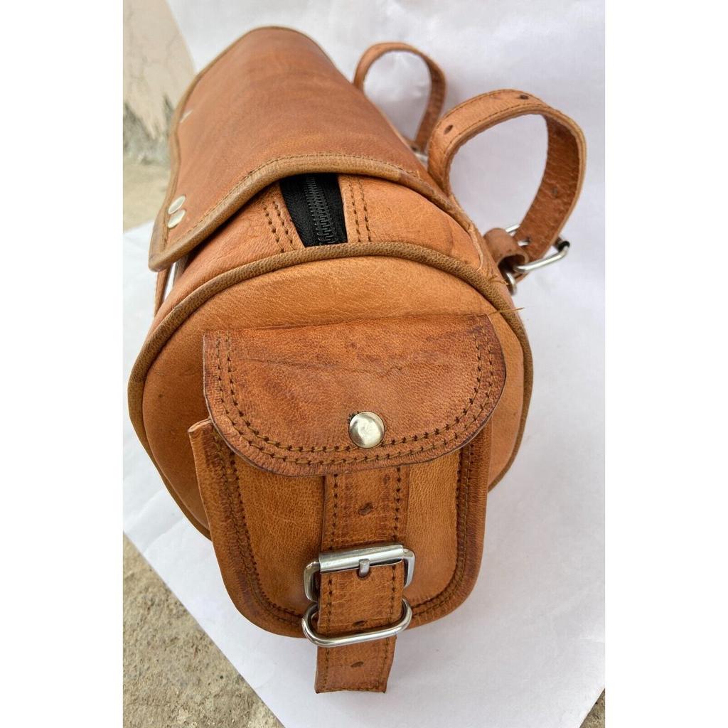 Torba na narzędzia w stylu vintage z koziej skóry. Torba do przechowywania przedniego widelca. Torba podsiodłowa