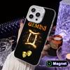 Zodiac Sign Gemini Phone Case for iPhone 17 16 15 14 13 12 11 X XR XS Air Pro Max Plus Colorful Silver MagSafe Cover