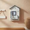 House Shaped Key Storage Box Rustic Finish Wall Mounted Space Saving for Entryway,