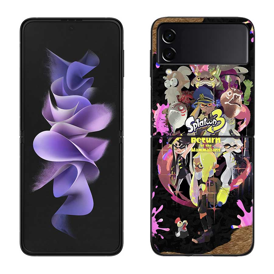 

Game S-Splatoons Phone Case For Samsung Z Flip 7 6 5G Galaxy Z Flip 5 4 3 Black Hard Cell Cover Luxury PC Shell Coque Samsung Z Flip 7 5G