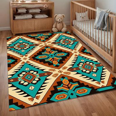 Western Rug Native American Area Rugs for Bedroom Living Room Entryway Washable Non Slip Indoor Floor Carpet Boho Western Decor