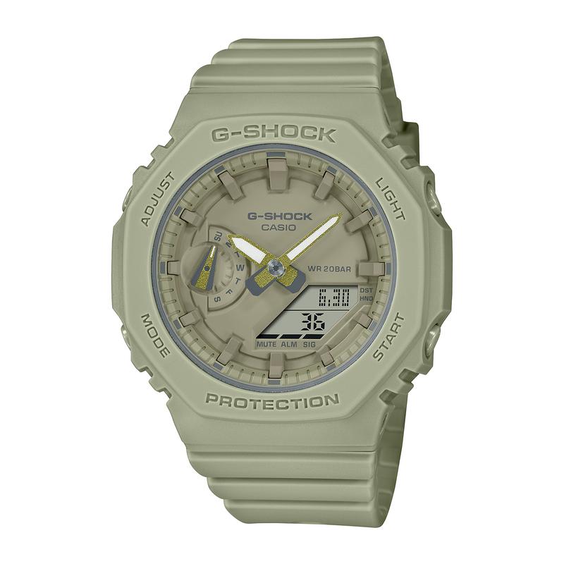 

Casio LCD/Pointer Dual Display Series G-SHOCK Octagonal Dial Carbon Fiber Core Protection Waterproof and Shockproof Movement Quartz GMA-S2100BA-3APR зелений
