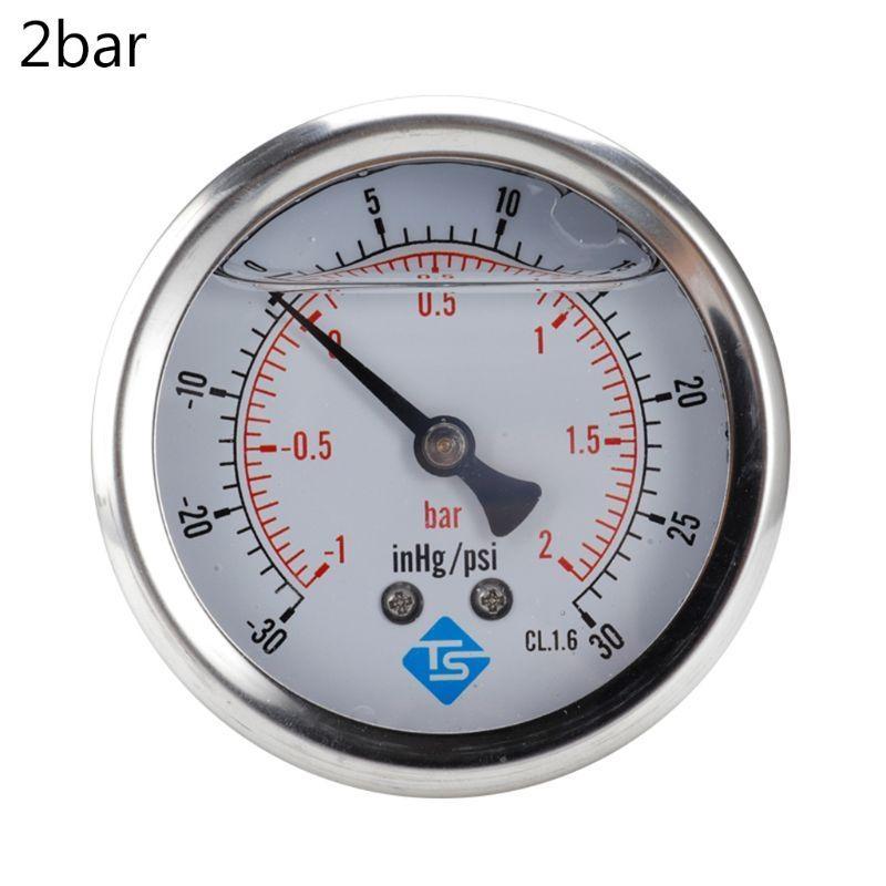 Upgraded Vacuum Pressure Gauge 1/4 BSPT Vacuum Gauge Back Mount for Air Compressor Water Oil Metal Frame -30 0-30