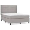 VidaXL Lit à sommier tapissier avec matelas Gris clair 140x190cm Tissu - Modèle 3131425