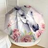 1pc Horse Floral Automatic Folding Umbrella, Heavy Duty 8 Rib Iron Frame,  Suitable for Travel, Daily Use, Birthday, Decor Gift m0104035