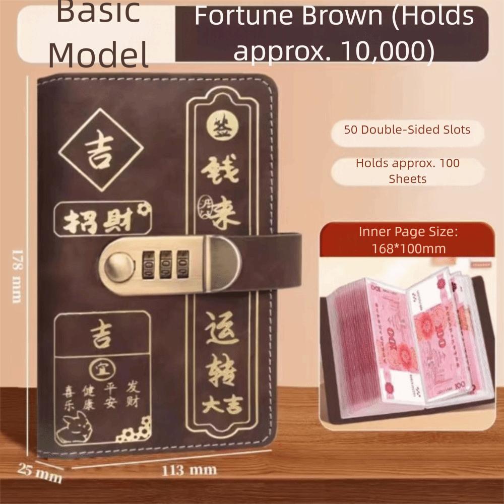 Large Capacity 100 Envelopes Money Saving Challeng PU Savings Challenges Book  for Couples