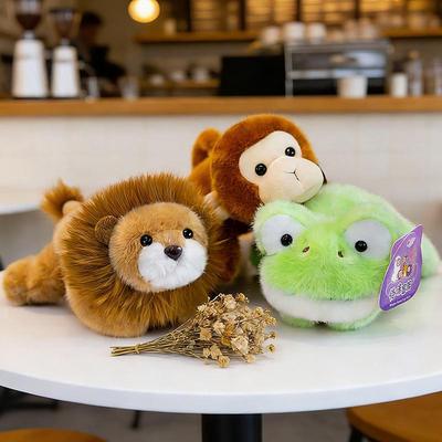 Animal Pose Plush Toys: Sloth & Lion Desk Companions - Perfect Birthday Gift