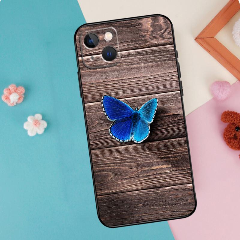 Cute Butterfly Phone Case For iPhone 16 15 13 12 11 14 Pro Max Plus Mini XR 16e Funda Silicone Back Cover