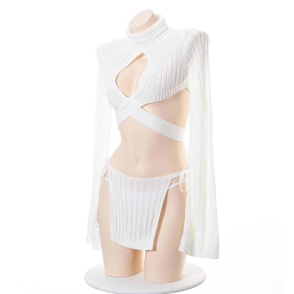 Sweater to Kill a Sexy Extremely Lolita Open High Fashion Maid One Dango Girl Cosplay Shiro [SHLYMP] Virgin, Sweater, Cosplay, Erotic, Naughty, Knit,