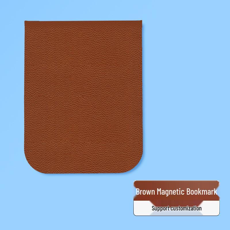 Crazy Horse Leather Double-Sided Magnetic Bookmark Clip