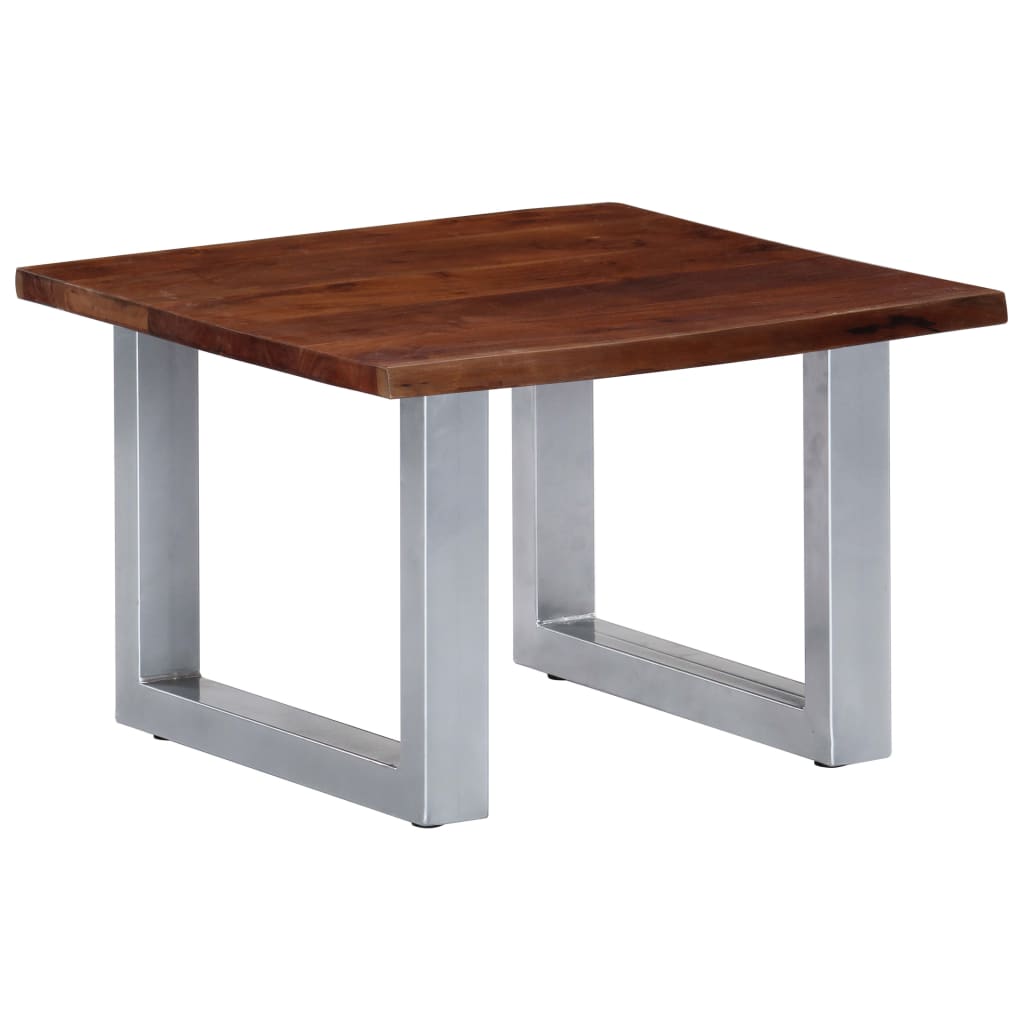 Coffee Table with Natural Edge 60 X 60 X 40 Cm Solid Acacia Wood