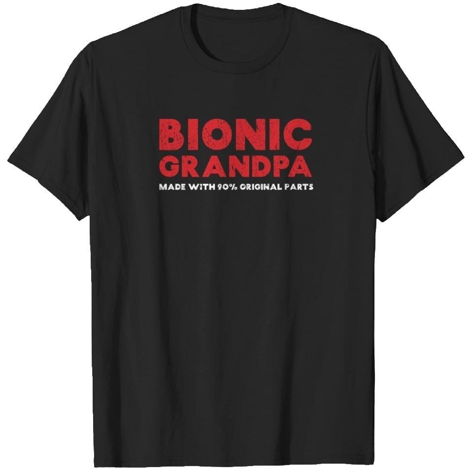 Mens Bionic Grandpa Knee Hip Replacement 90 Original Parts T-Shirt S