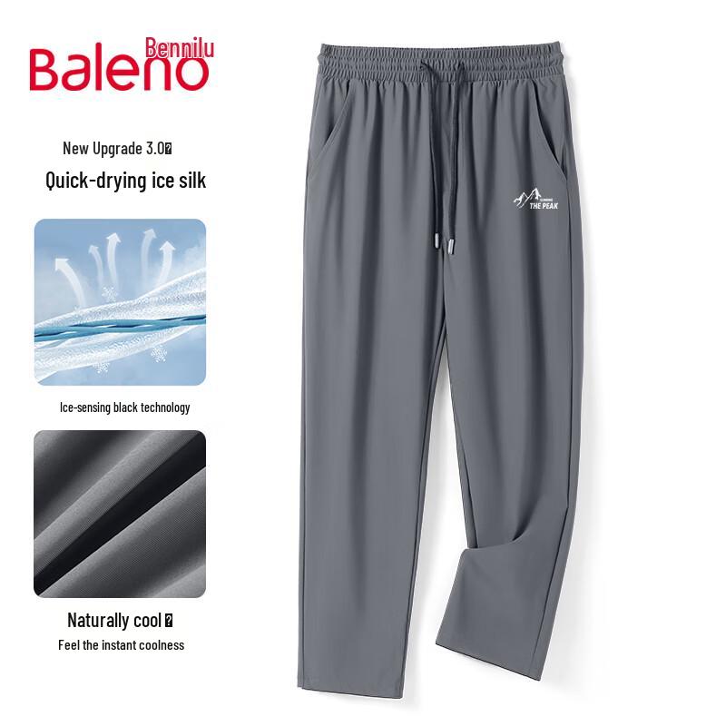 Pantalon droit à séchage rapide en soie glacée pour homme Baleno