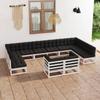 Day and Night - Day and Night 12-piece Garden Furniture Set with White Pine Wood Cushions