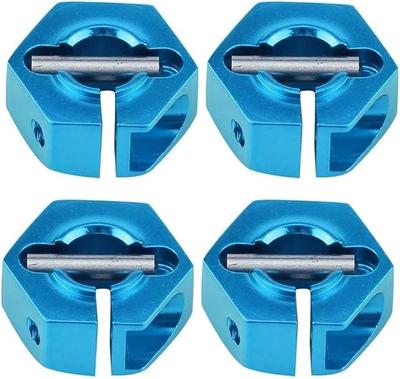 4Pcs 12mm Hex Wheel Hub Adapters – Universal for 1/10 RC Cars HSP Sakura – 7mm Height, Blue