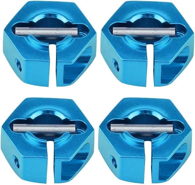 4Pcs 12mm Hex Wheel Hub Adapters – Universal for 1/10 RC Cars HSP Sakura – 6mm Height, Blue