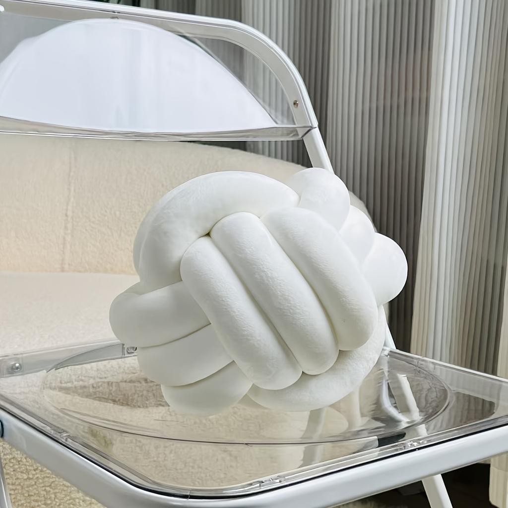 1pc 22cm/8.66inch Knot Pillow Ball Shaped Decorative Throw Cushion for Living Room Bed Sofa Handwoven Pillow