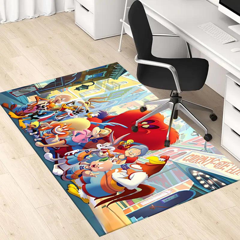 1pc Office Carpet Chair Mats Looney Tunes Group Perfect for Office Chairs, Living Rooms, Or Bedrooms,Polyester Carpet.HDT022