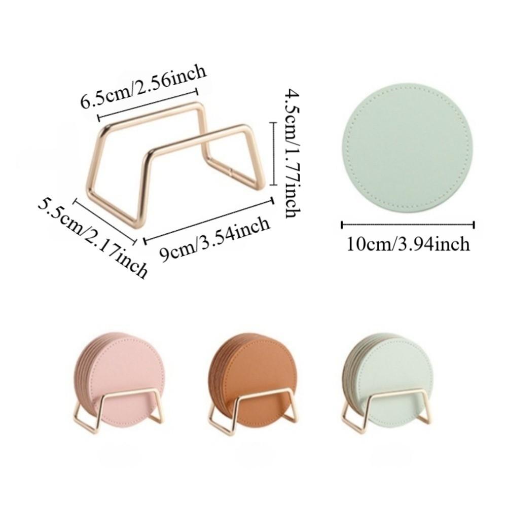 Tabletop Protection Drink Cup Mat Waterproof Coffee Mug Cushions PU Leather Cork Coaster  Drinkware