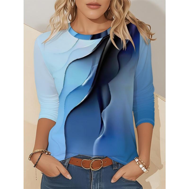 Leopard 3d Print Long SleeveT-Shirt Casual Women's Clothing  Long Sleeve T-shirt Fashion Casual Oversized Tops Tees Female