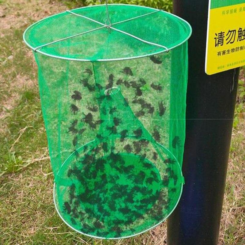 1 sztuk łapacz much zabójca zwalczanie szkodników wielokrotnego użytku wiszące pułapka na muchy Flytrap klatka netto pułapki ogród wiszące Flycatcher dla Dropshipping