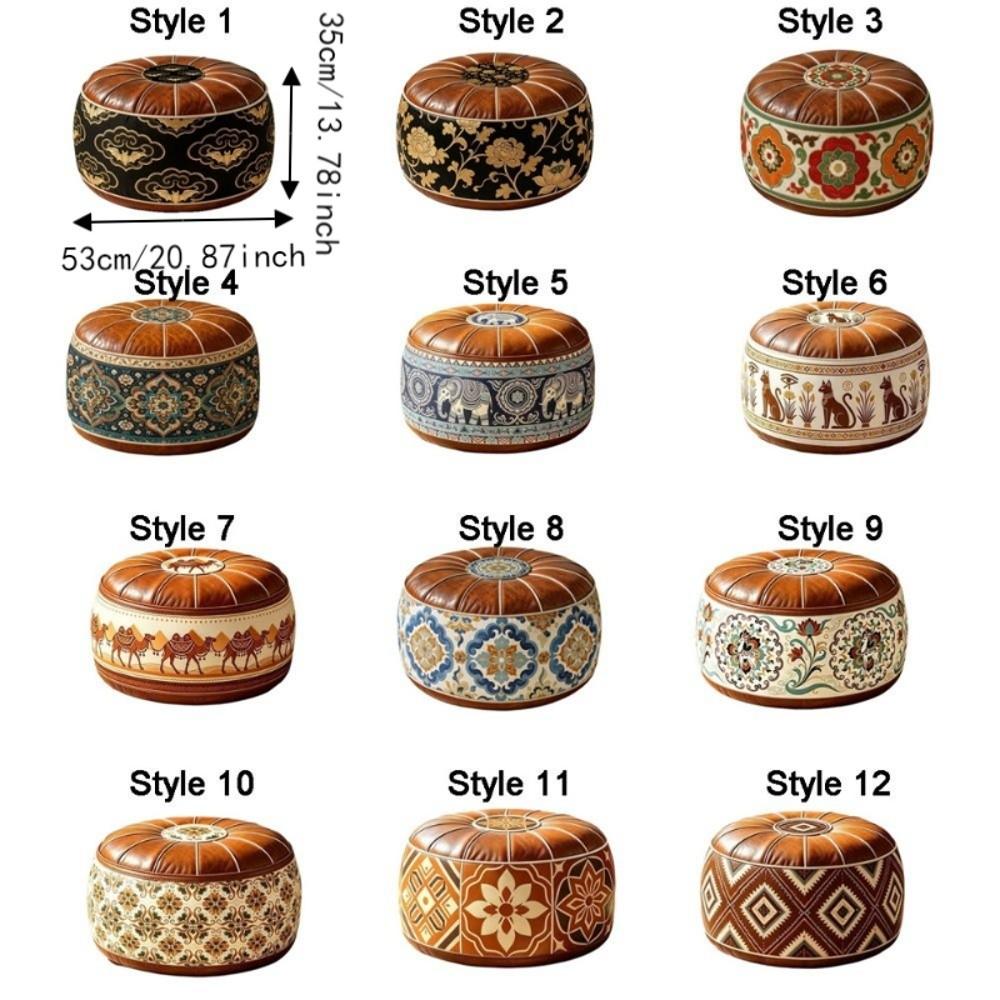 PU-Leder Boho-Stil Sitzkissenbezug Füllbares Design Aufbewahrung Beinbank Schlafzimmer