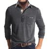 Mens Long Sleeve Lapel Casual Polo Shirt Daily Tops