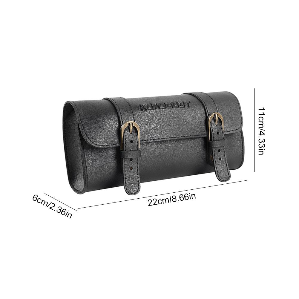 Motorcycle Saddle Storage Bag Leather Bicycle Front Fork Tail Tool Bag Large Capacity Riding Vintage Bike Bag Bike Accessories