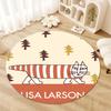 Lisa Larson Cute Round Area Rug,Carpet Rug for Living Room Bedroom Sofa Playroom Decor,Non-slip Floor Mat Q0022