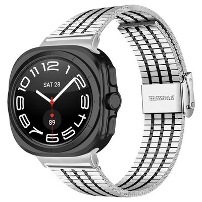 For Samsung Galaxy Watch Ultra 47mm Replacement Band with Connector 7-Bead Stainless Steel Smart Watch Strap