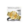 Men's Big Face Gold Chronograph Watch Analog Business Casual Stainless Steel Band