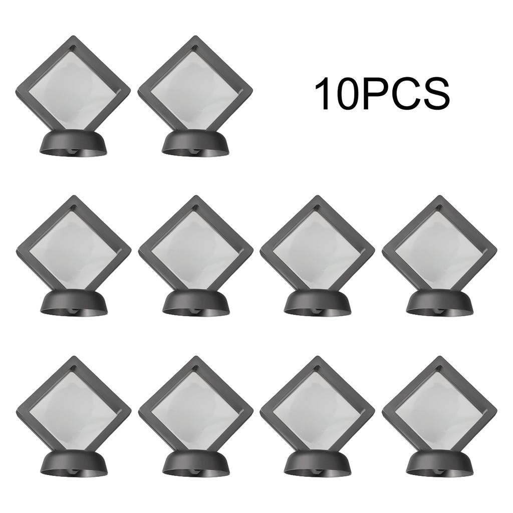 3D Floating Frame Display Box Ring Coin 3D Floating Frame 5/10PCS Holder Stand Box Multipurpose Storage Box Black White