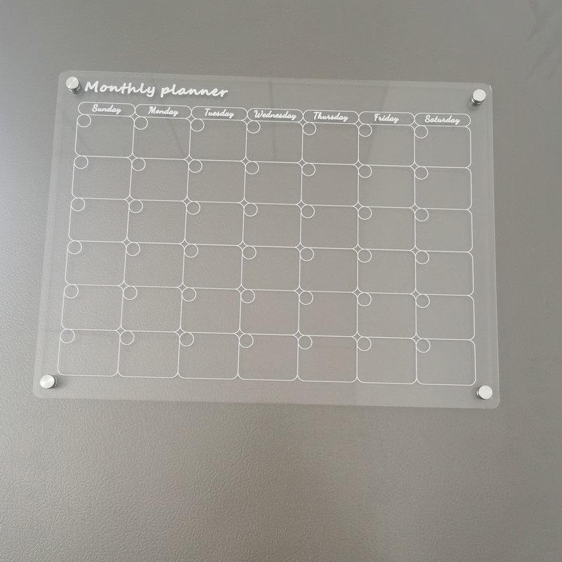 Erasable Acrylic Magnet Board - Transparent Magnetic Planner & Memo Display