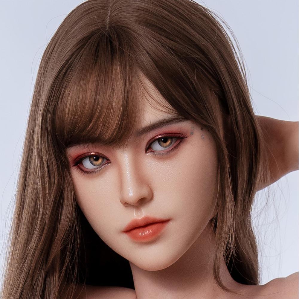 Head with Realistic Oral Function 100% Silicone Compatible with 130-180cm Sex Dolls M16 Thread Interface Wig & Implant Hair Options 3kg