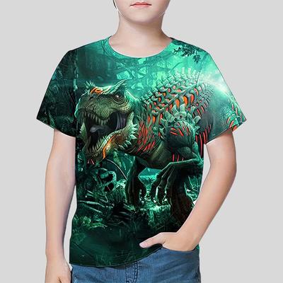 Detské tričko s 3D potlačou dinosaura pre chlapcov Tričká Topy Letná móda Kreslený Neformálne tričko Chlapec Dievča Unisex Detské oblečenie