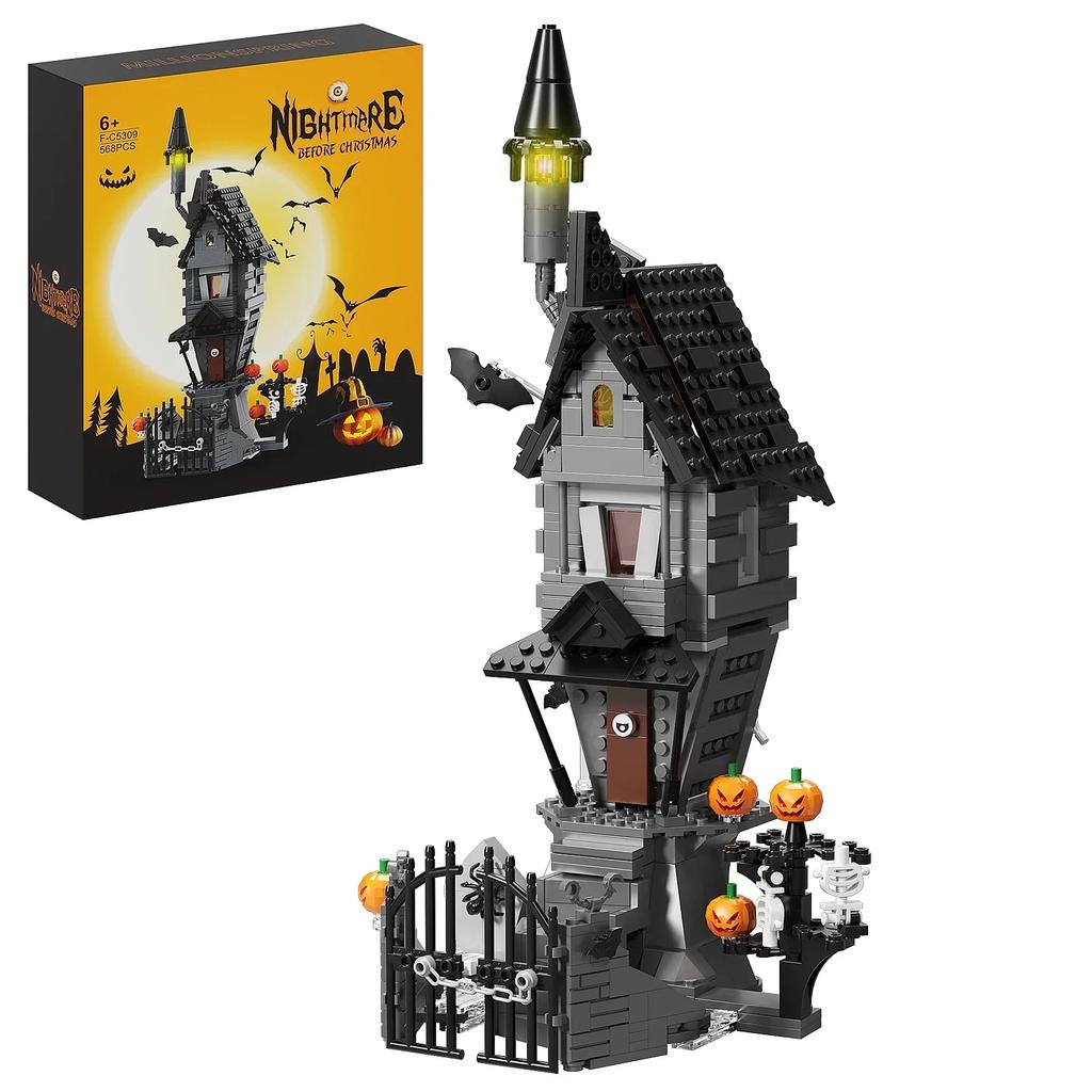 NEW House-Nightmareal Before Building Blocks Set Ghost Skeleton Hut DIY Bricks Toys Children Christmas Halloween Birthday Gift