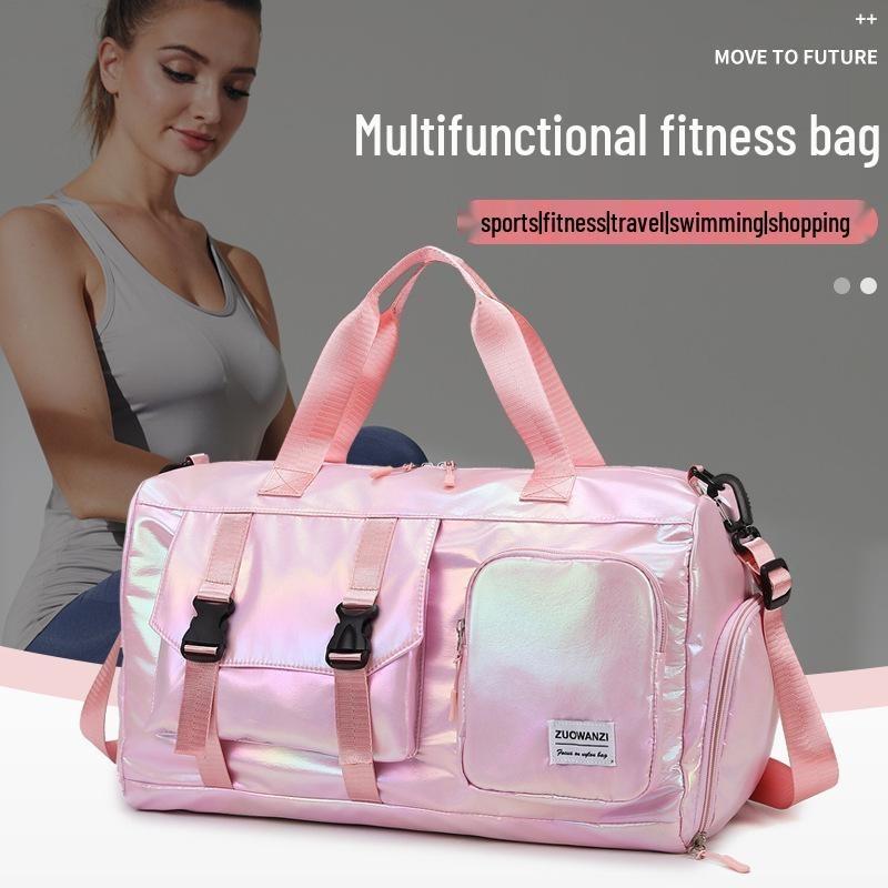 Funkelnde Perlglanz Große Sport-Gymnastiktasche mit Nass-/Trocken-Trennung für Schwimmen und Reisen