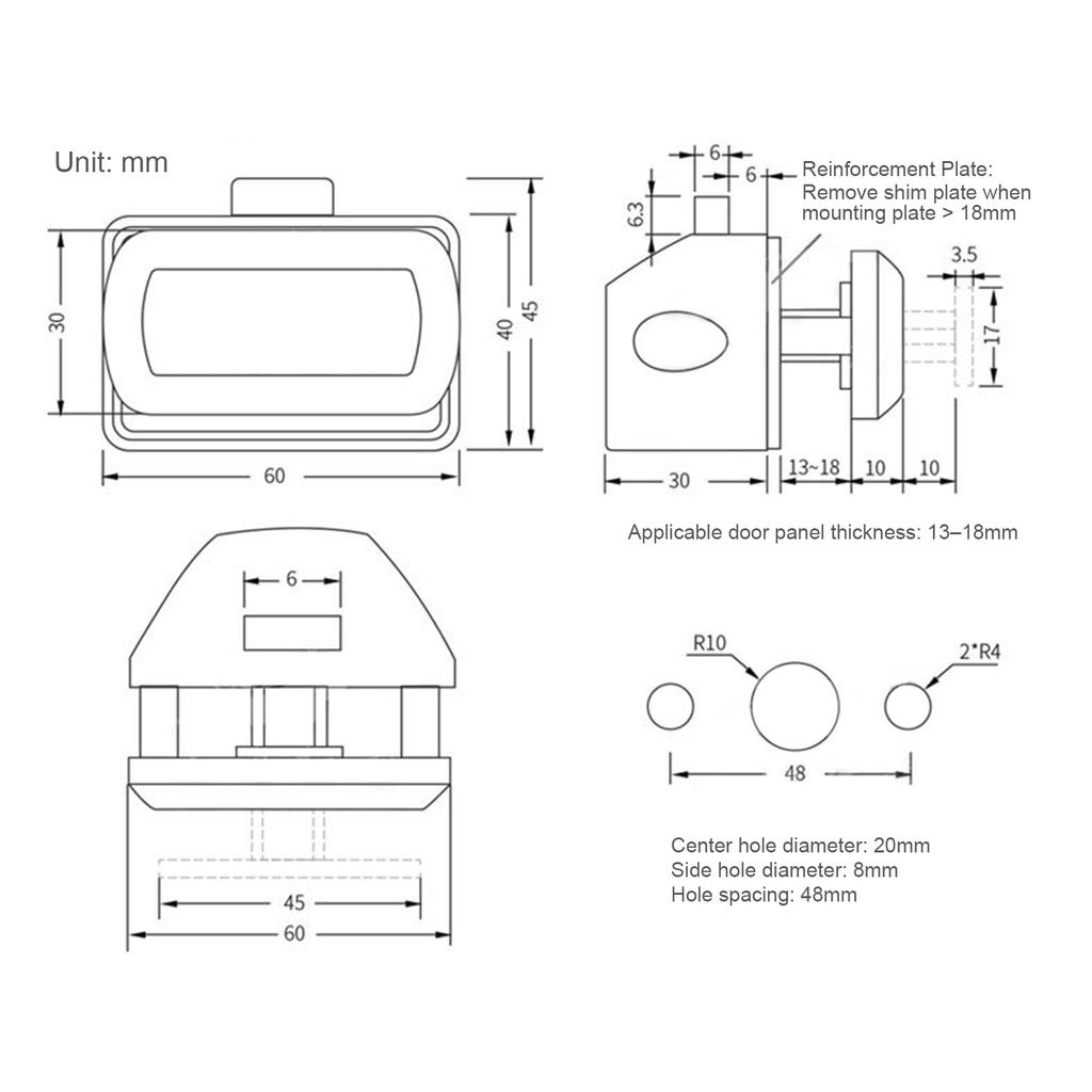 Keyless Cupboard Locks Camper Car Push Lock Caravan Boat Motor Home Cabinet Drawer Lock for RV Yachts Motorhome Camper Caravan