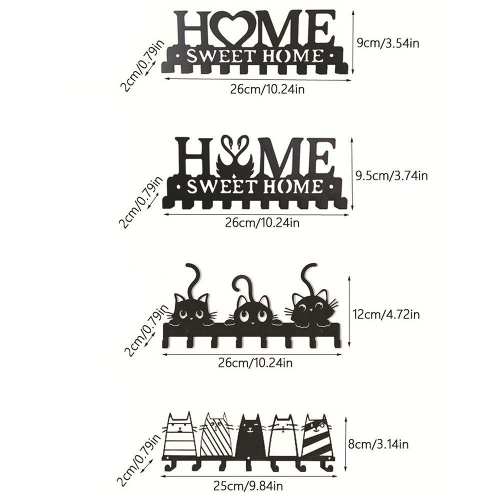 New Metal Key Holder Black Accessories Key Wall Hook with Screws Key Hanger Home Decoration