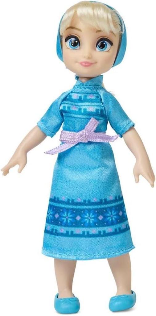 Disney Store Official Princess Elsa Once Upon a Story Mini Doll Playset - Frozen, 5-inch Princess Doll for Girls, Birthday Gift, Furniture Set,