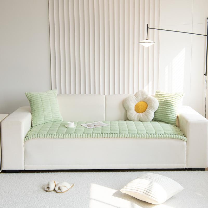 Nordic Square Sofa Cushion Simple Winter Non-Slip Seat Cushion Backrest Towel Winter Plush Thickened Sofa Cover Cover Cloth