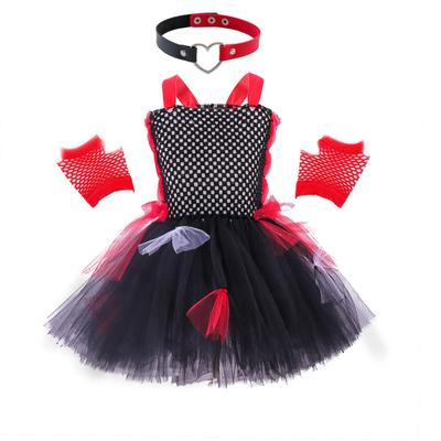 Devil Vampire Halloween Costumes Girls Scary Zombie Cosplay Dresses Kids Party Outfit With Neck Ring Gloves Carnival Outfit