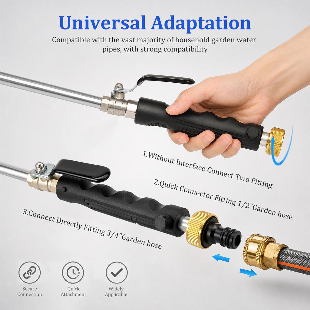 High Pressure Washer Wand Universal Watering Sprayer Cleaning Tool with 5 Interchangeable Spray Tips Car Garden Watering Wand