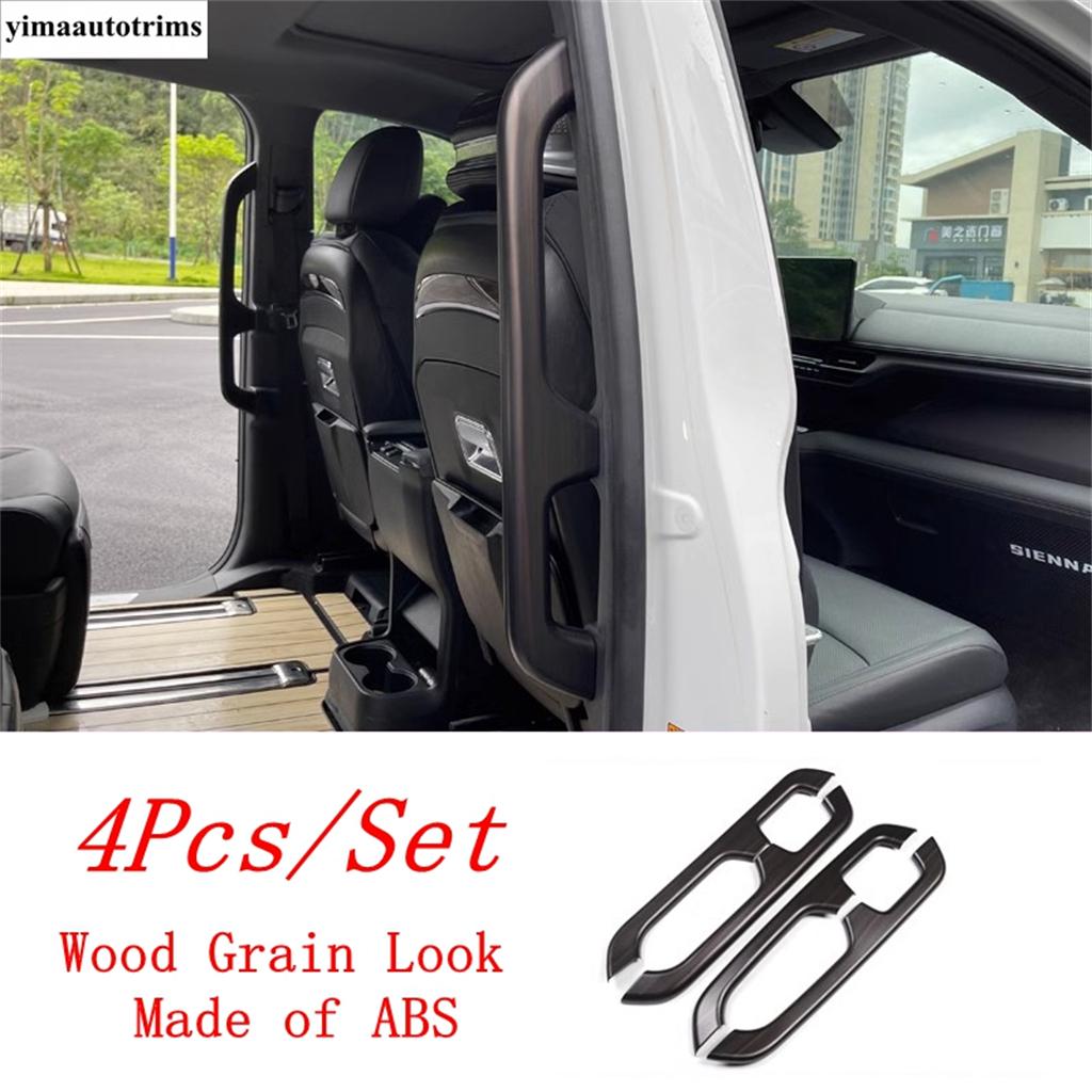 4Pcs Car Inner Rear Door Armrest Panel Strip Decoration Stickers Cover Trim ABS Accessories For Toyota Sienna XL40  - 2025 Wood Grain Look