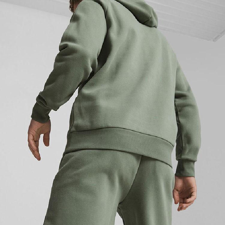 Puma Solid Color Casual Hoodie With Large Pockets Long Sleeve Sweatshirt Unisex sweatshirt Green 625301-44