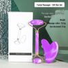 Heart-Shaped Rose Quartz Dual Roller & Massage Board Set - Non-Jade White Facial Tool