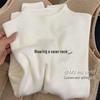 Noble Bourgeois Olive Green High-Neck Knit Sweater for Women - Stylish Autumn/Winter Layer