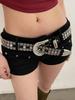 N Niche Personality Spice Broad Belt Female Adornment New Rhinestone With Pants Fashion Belt
